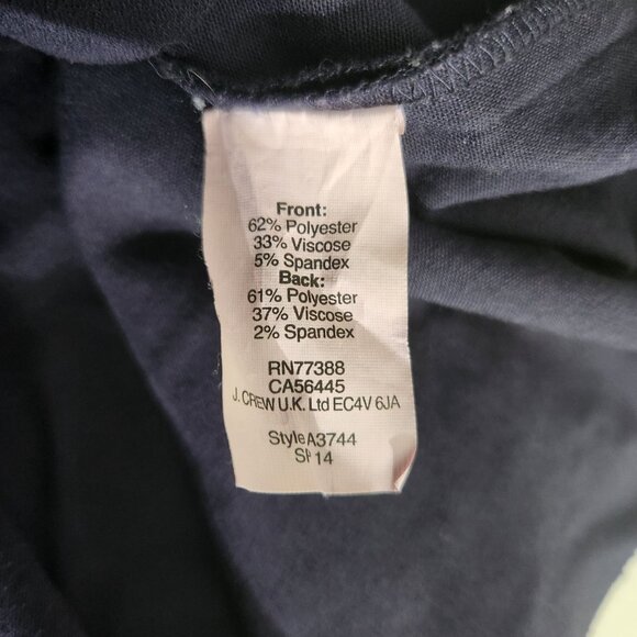 J. Crew Navy Sleeveless Scalloped Hem Sheath Dress Size 4 Polyester Blend - Picture 8 of 10